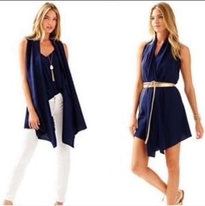 Lilly Pulitzer Navy Blue Convertible Tunic Vest